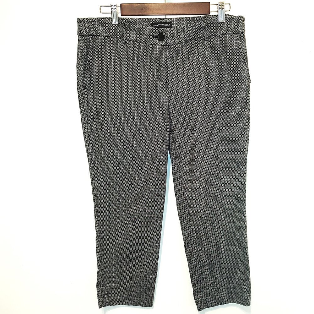 Women's Hilary Radley Cropped Black and White Geo Print Pants in Size 10